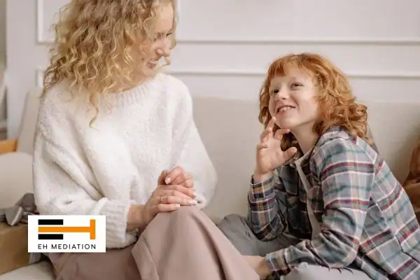 Happy mother and child after sorting child arrangements mediation Ramsgate